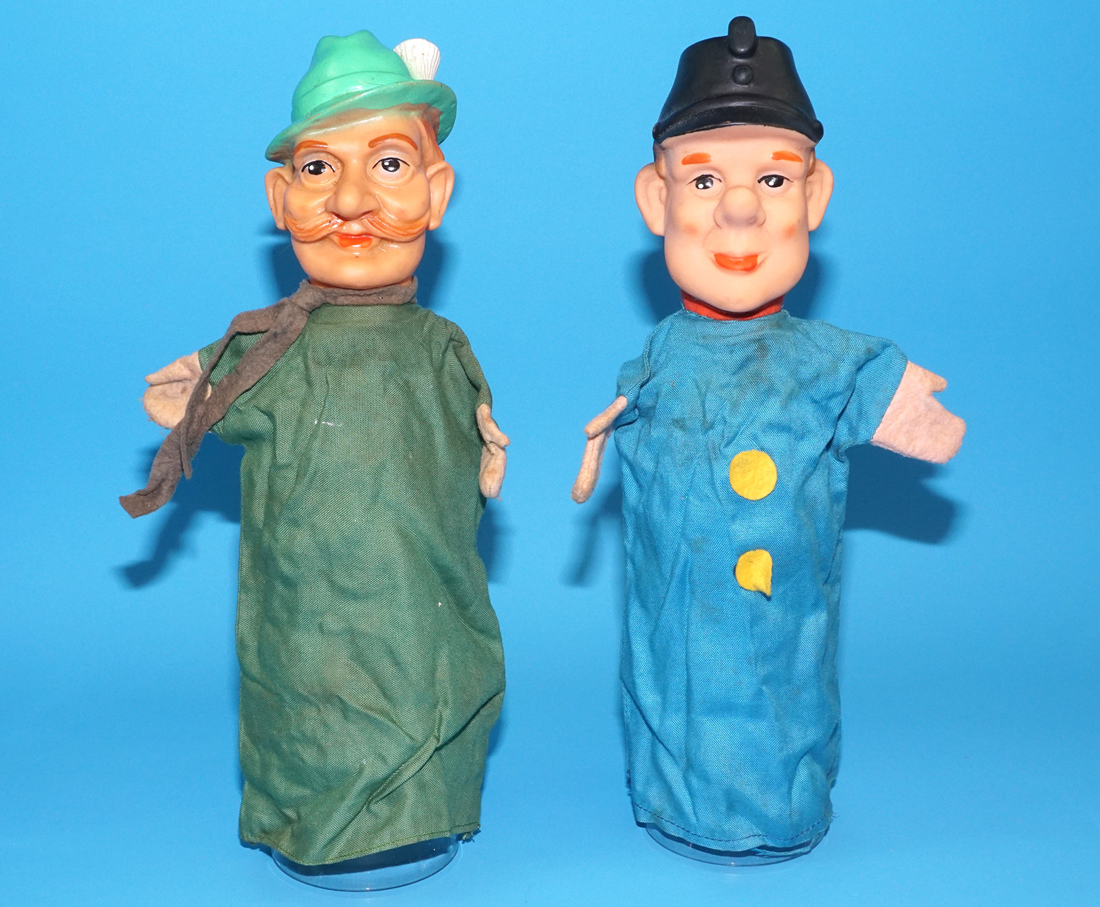 PUNCH & JUDY VINTAGE HAND PUPPET LOT (8) 1970s GERMANY RUBBER SOFT VINYL HEAD - Image 9