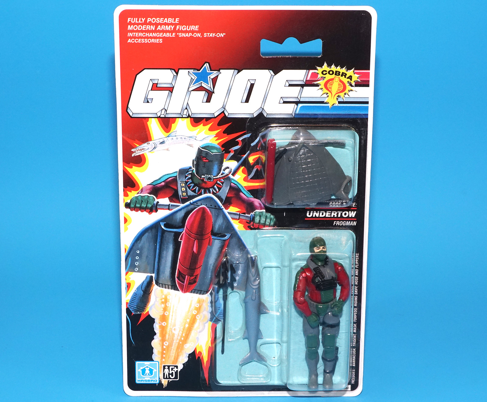1990 GI JOE UNDERTOW v1 MOC MOSC EURO UK CARD 1991 HASBRO