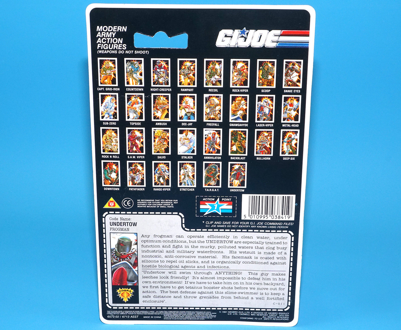 1990 GI JOE UNDERTOW v1 MOC MOSC EURO UK CARD 1991 HASBRO - Image 7