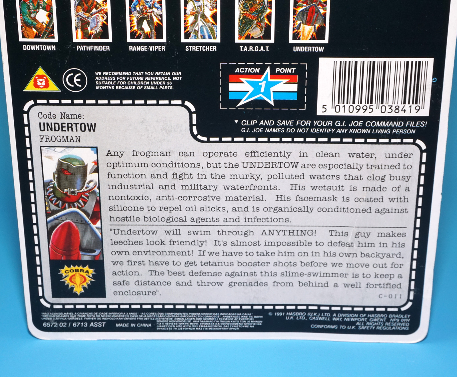 1990 GI JOE UNDERTOW v1 MOC MOSC EURO UK CARD 1991 HASBRO - Image 8