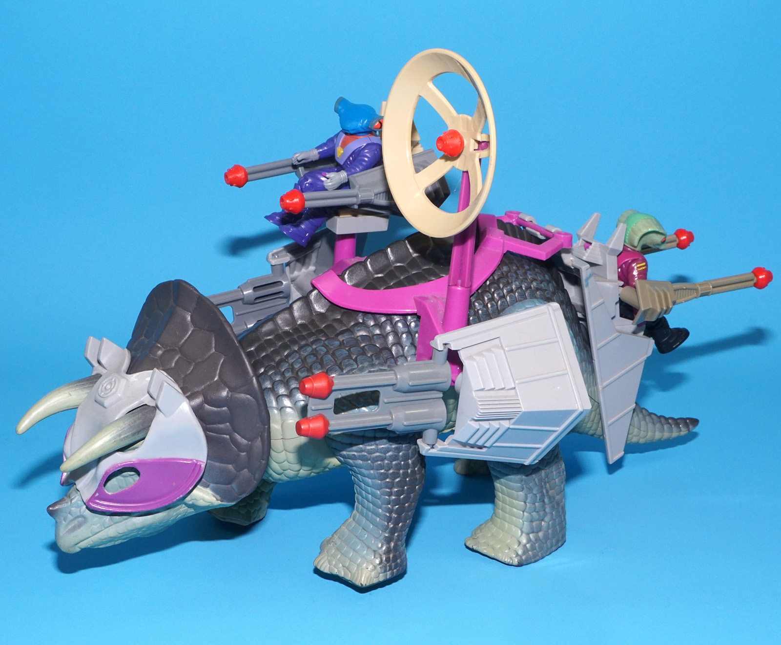 DINO RIDERS TRICERATOPS HAMMERHEAD & SIDEWINDER 100% COMPLETE 1988 TYCO WORKS! - Image 5