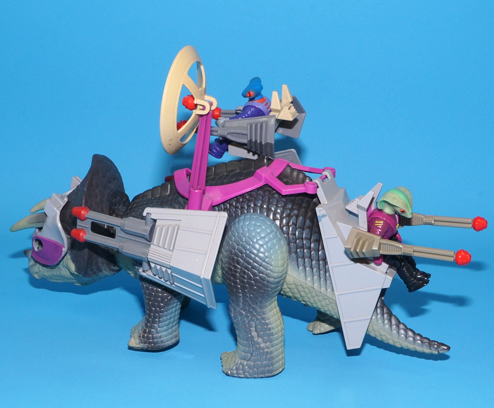 DINO RIDERS TRICERATOPS HAMMERHEAD & SIDEWINDER 100% COMPLETE 1988 TYCO WORKS! - Image 6