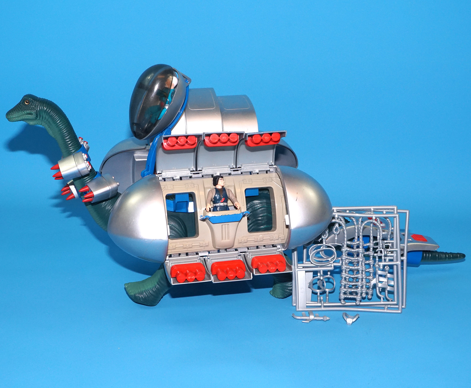 DINO RIDERS DIPLODOCUS QUESTAR MIND-ZEI & ARIES COMPLETE 1988 TYCO WORKS! - Image 3