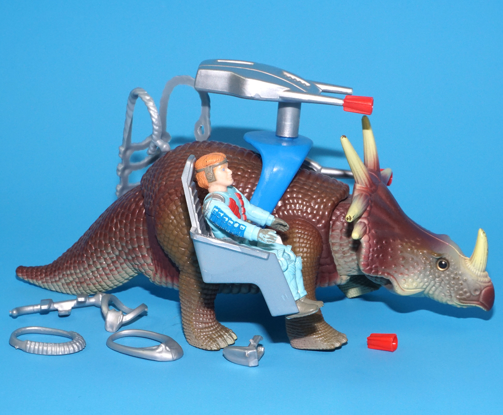 DINO RIDERS STYRACOSAURUS & TURRET 100% COMPLETE 1988 TYCO READ