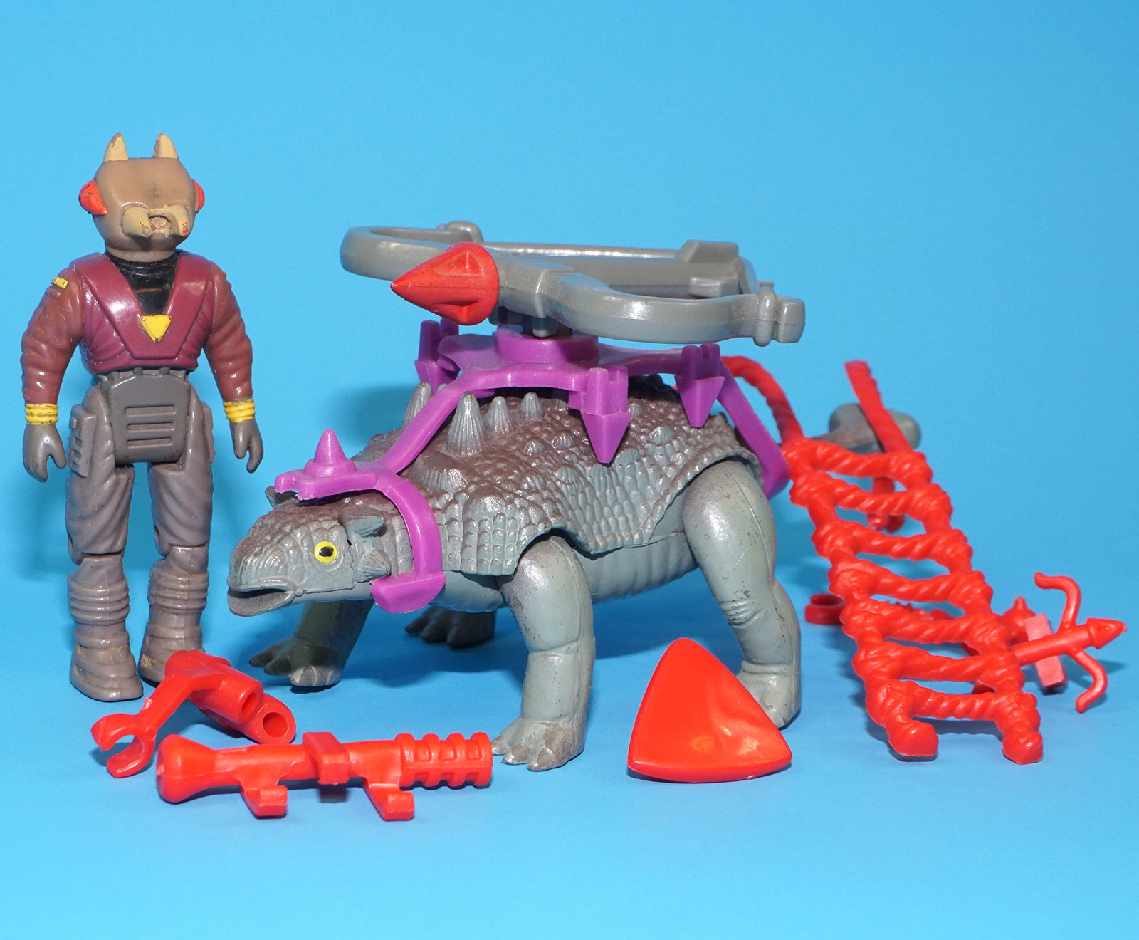 DINO RIDERS ANKYLOSAURUS & STING 100% COMPLETE 1988 TYCO - Image 3