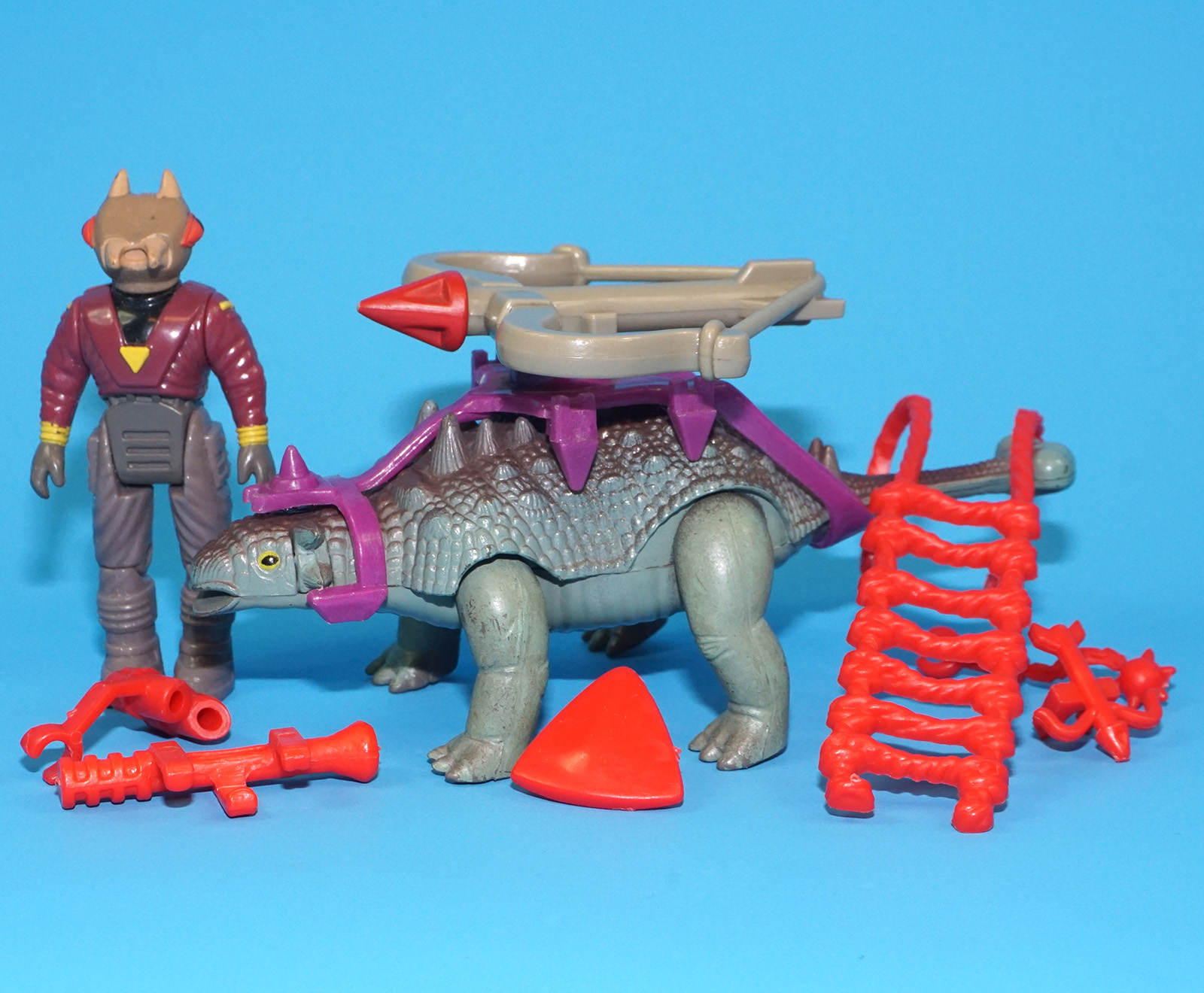 DINO RIDERS ANKYLOSAURUS & STING 100% COMPLETE 1988 TYCO