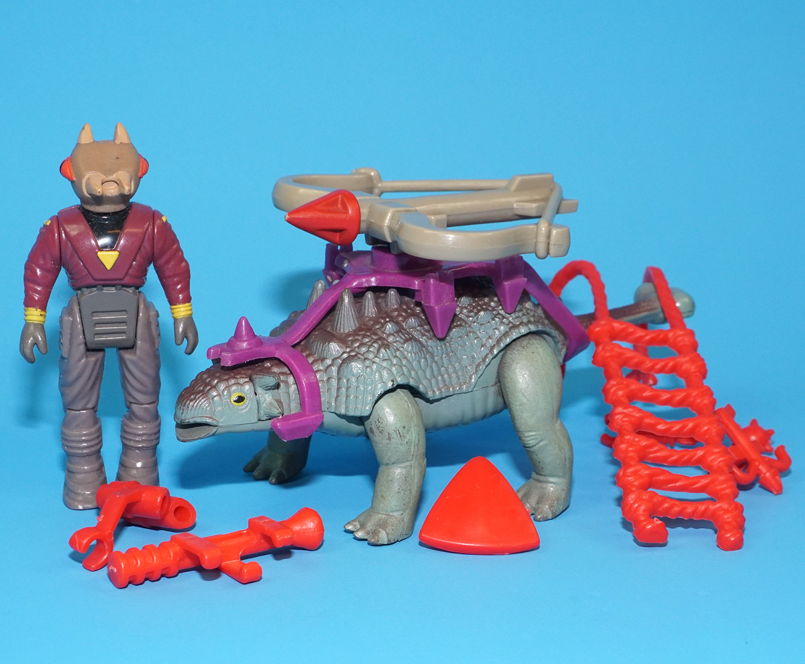 DINO RIDERS ANKYLOSAURUS & STING 100% COMPLETE 1988 TYCO - Image 3