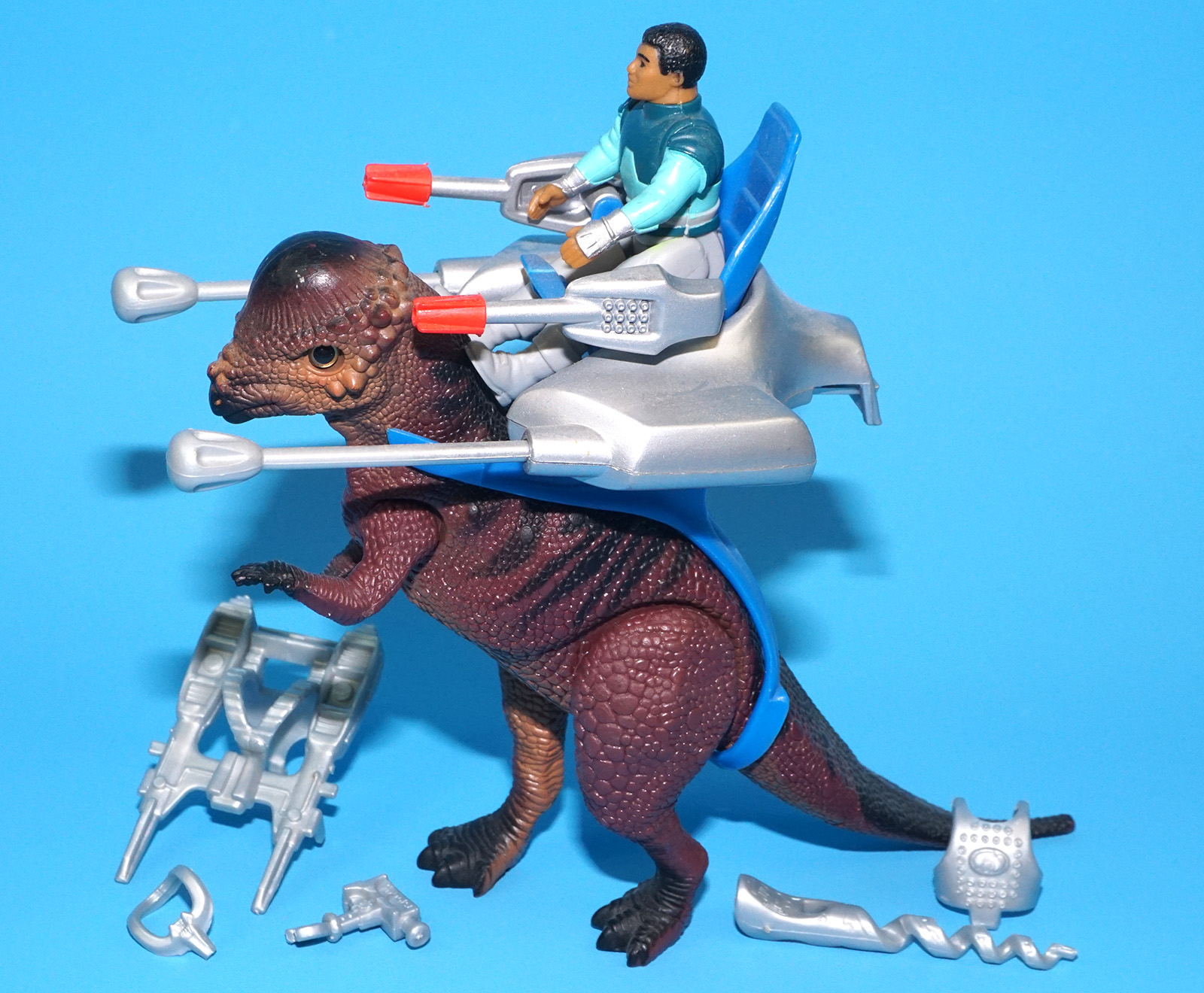 DINO RIDERS PACHYCEPHALOSAURUS & TAGG 100% COMPLETE 1989 TYCO - Image 2