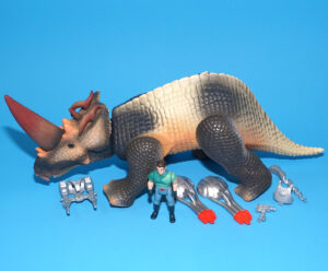 DINO RIDERS SERIES 3 PACHYRHINOSAURUS & ATLAS NEAR COMPLETE 1990 TYCO WORKS!