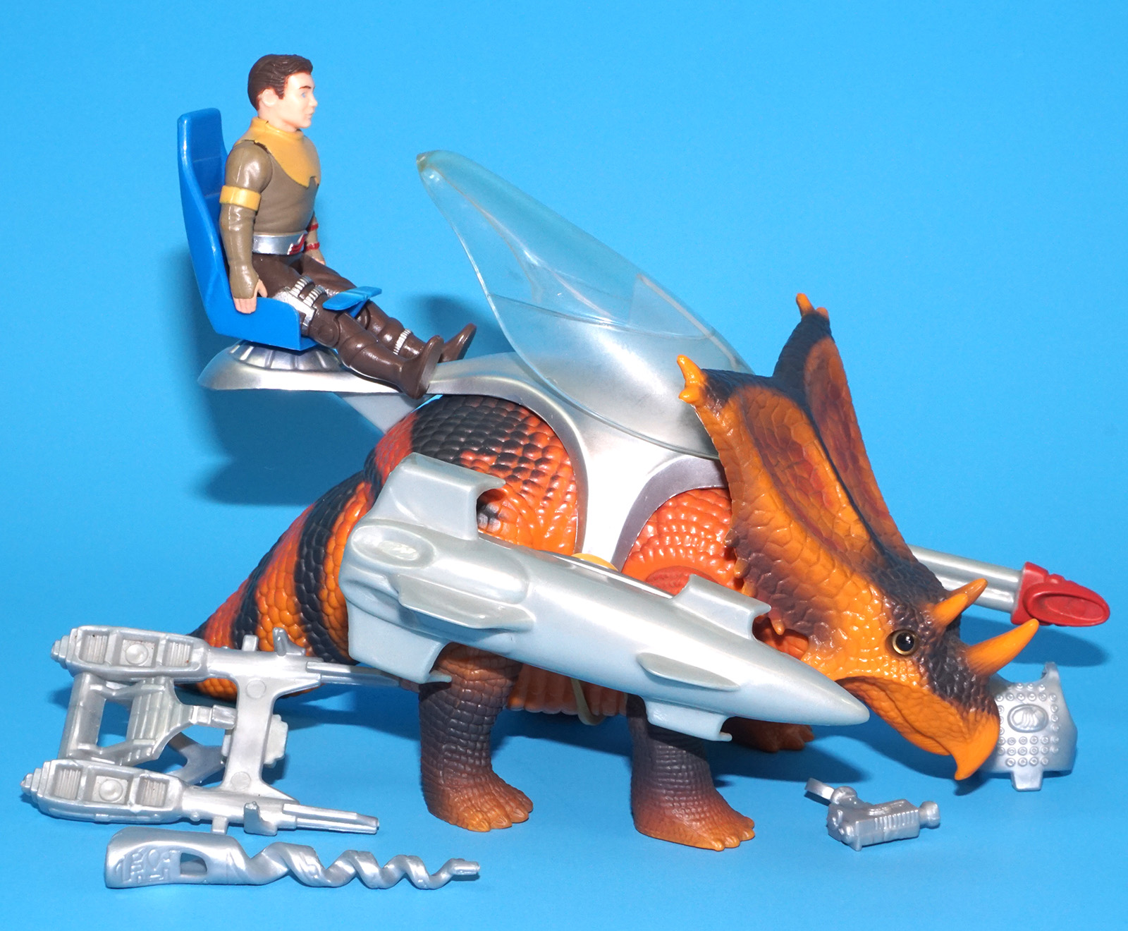 DINO RIDERS SERIES 3 CHASMOSAURUS & LLAVA 100% COMPLETE 1990 TYCO