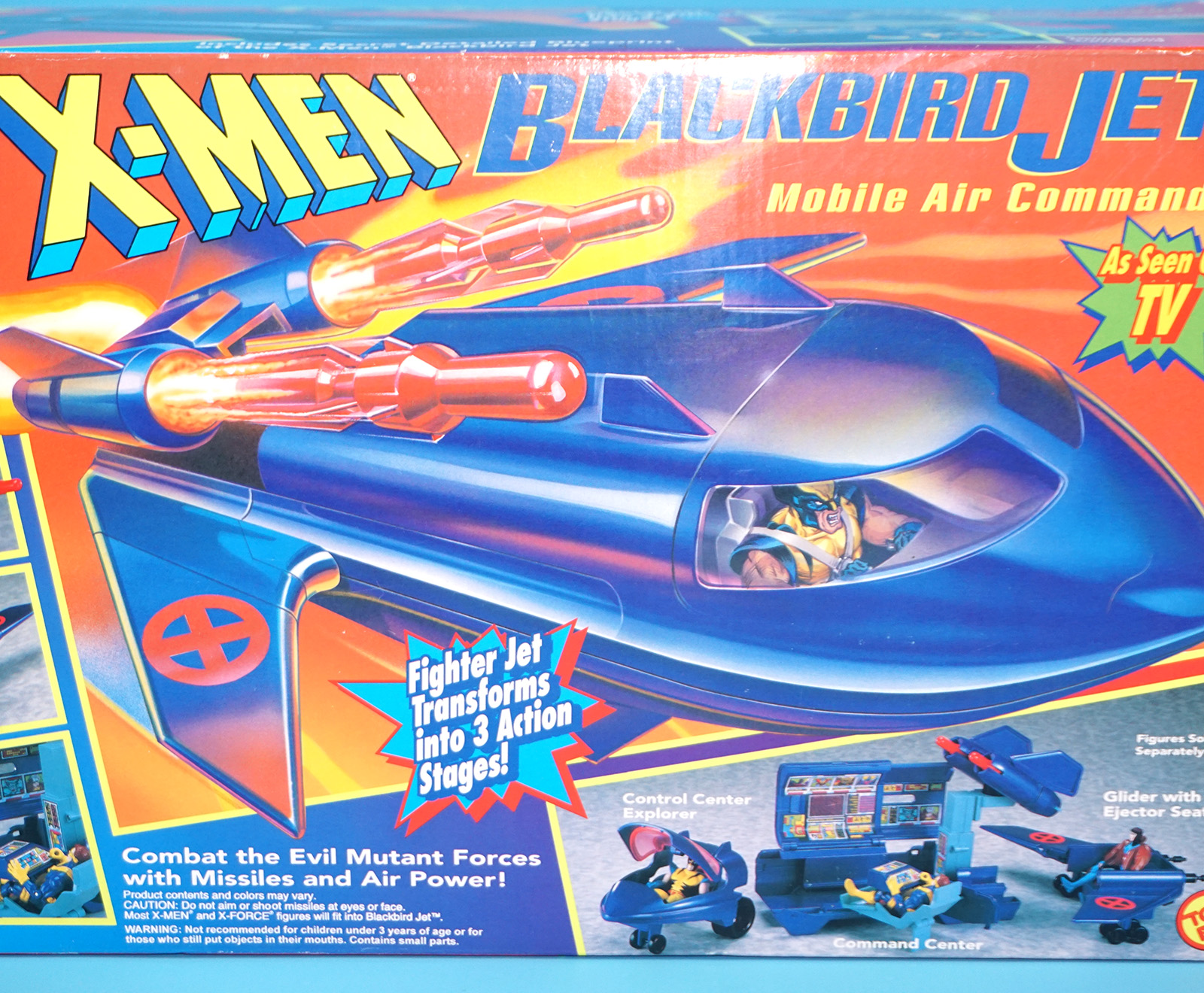 MARVEL COMICS X-MEN BLACKBIRD JET MOBILE AIR COMMAND MIB NRFB SEALED CONTENTS 1994 TOY BOZ TOYBIZ - Image 2