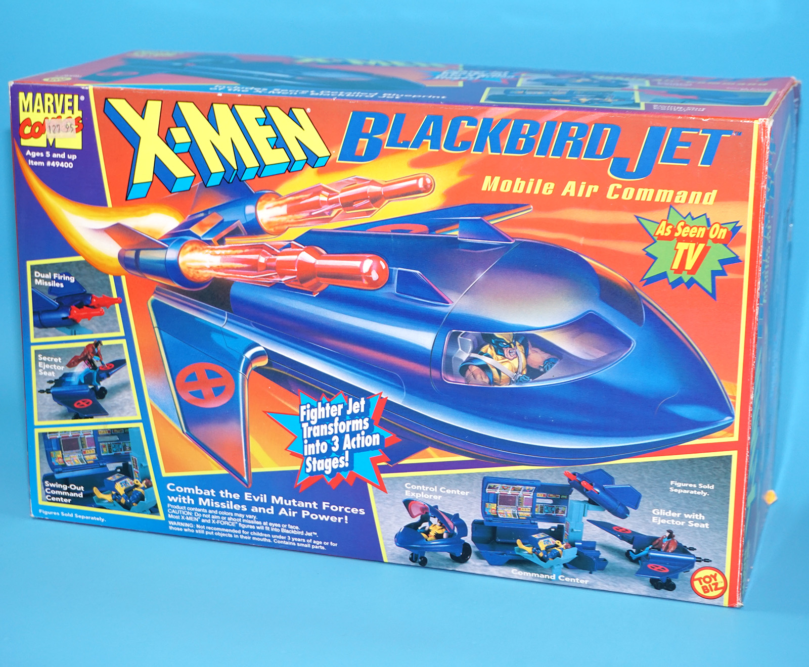 MARVEL COMICS X-MEN BLACKBIRD JET MOBILE AIR COMMAND MIB NRFB SEALED CONTENTS 1994 TOY BOZ TOYBIZ - Image 3
