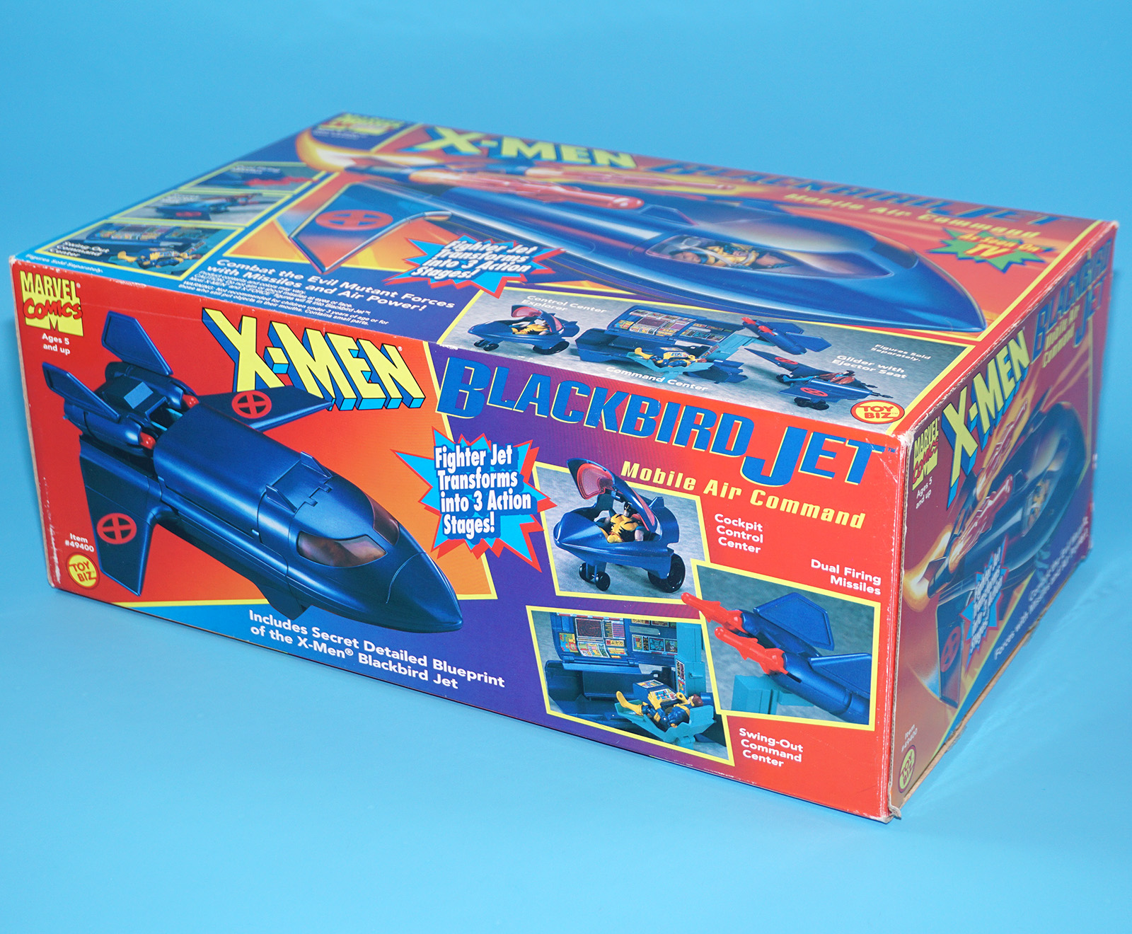 MARVEL COMICS X-MEN BLACKBIRD JET MOBILE AIR COMMAND MIB NRFB SEALED CONTENTS 1994 TOY BOZ TOYBIZ - Image 4