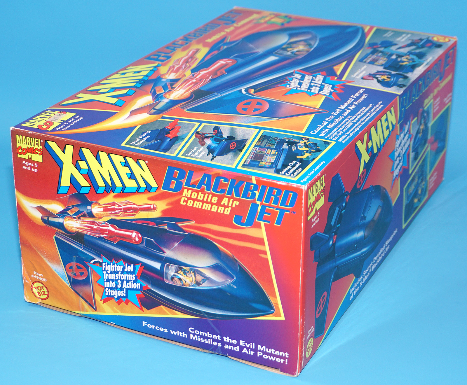 MARVEL COMICS X-MEN BLACKBIRD JET MOBILE AIR COMMAND MIB NRFB SEALED CONTENTS 1994 TOY BOZ TOYBIZ - Image 7