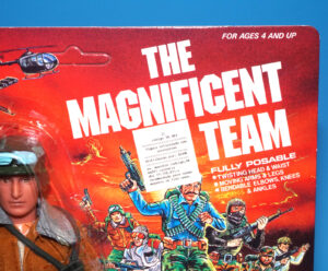 THE MAGNIFICENT TEAM SOLDIER MOC MOSC EURO CARD 1986 TONG IND CO PACO TOYS LION ROCK MEGO GI JOE HAWK KO