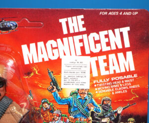 THE MAGNIFICENT TEAM SOLDIER MOC MOSC EURO CARD 1986 TONG IND CO PACO TOYS LION ROCK MEGO GI JOE KO