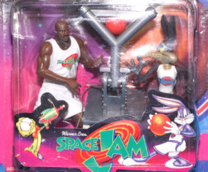 SPACE JAM KO TOY MICHAEL JORDAN & BUGS BUNNY MOC MOSC EURO CARD 1996 CHINA BOOTLEG