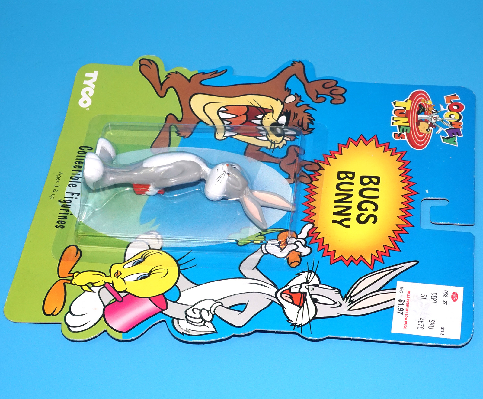 LOONEY TUNES COLLECTIBLE FIGURINES BUGS BUNNY MOC MOSC US CARD 1994 TYCO - Image 6