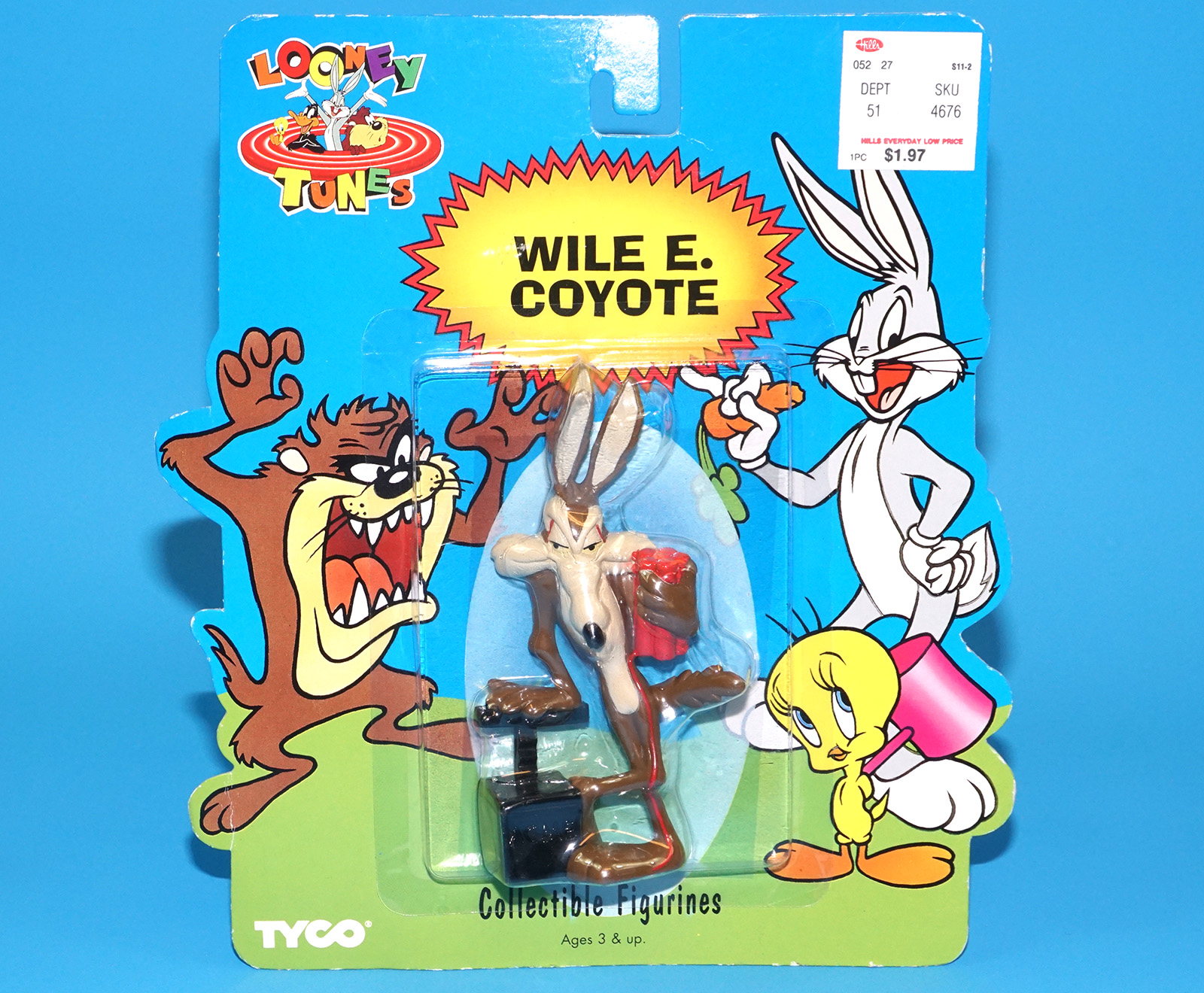 LOONEY TUNES COLLECTIBLE FIGURINES WILE E. COYOTE MOC MOSC US CARD 1994 TYCO - Image 3