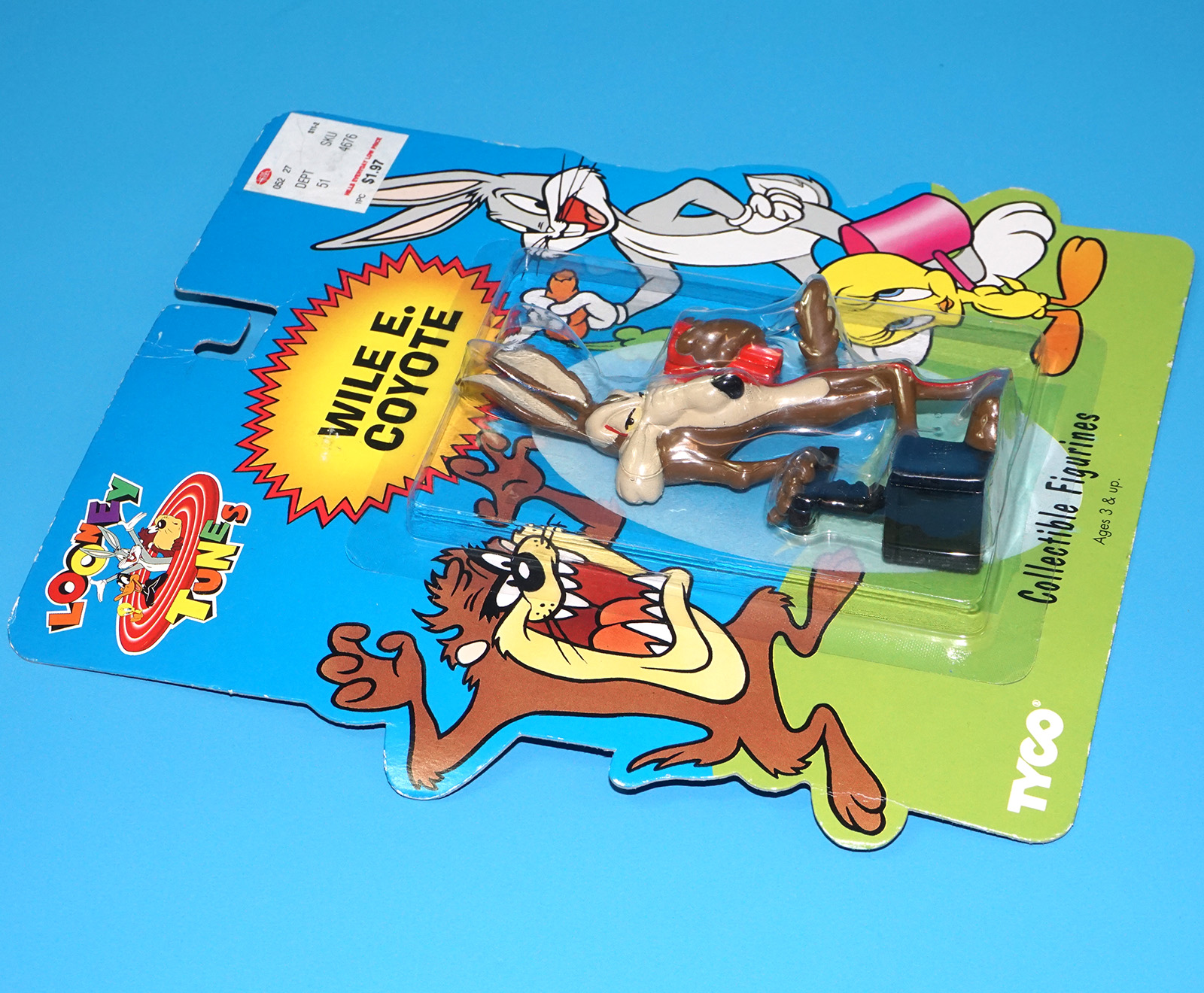 LOONEY TUNES COLLECTIBLE FIGURINES WILE E. COYOTE MOC MOSC US CARD 1994 TYCO - Image 4