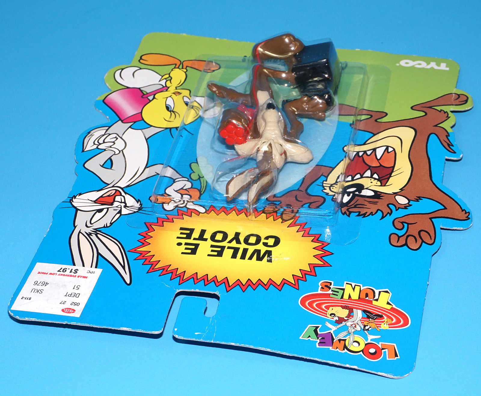 LOONEY TUNES COLLECTIBLE FIGURINES WILE E. COYOTE MOC MOSC US CARD 1994 TYCO - Image 5