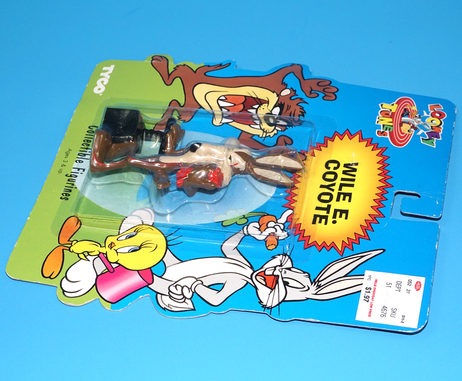 LOONEY TUNES COLLECTIBLE FIGURINES WILE E. COYOTE MOC MOSC US CARD 1994 TYCO - Image 6