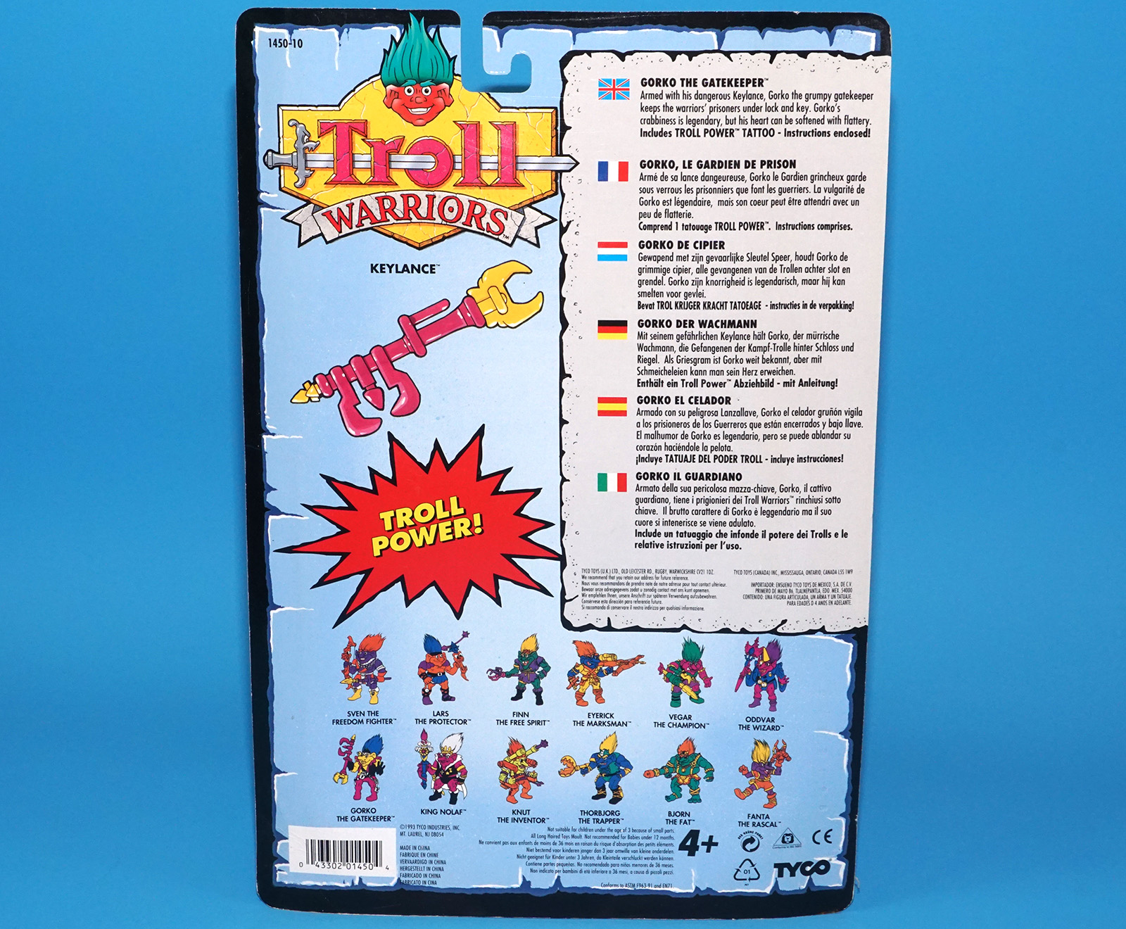 TROLL WARRIORS GORKO THE GATEKEEPER MOC MOSC EURO CARD 1993 TYCO - Image 7