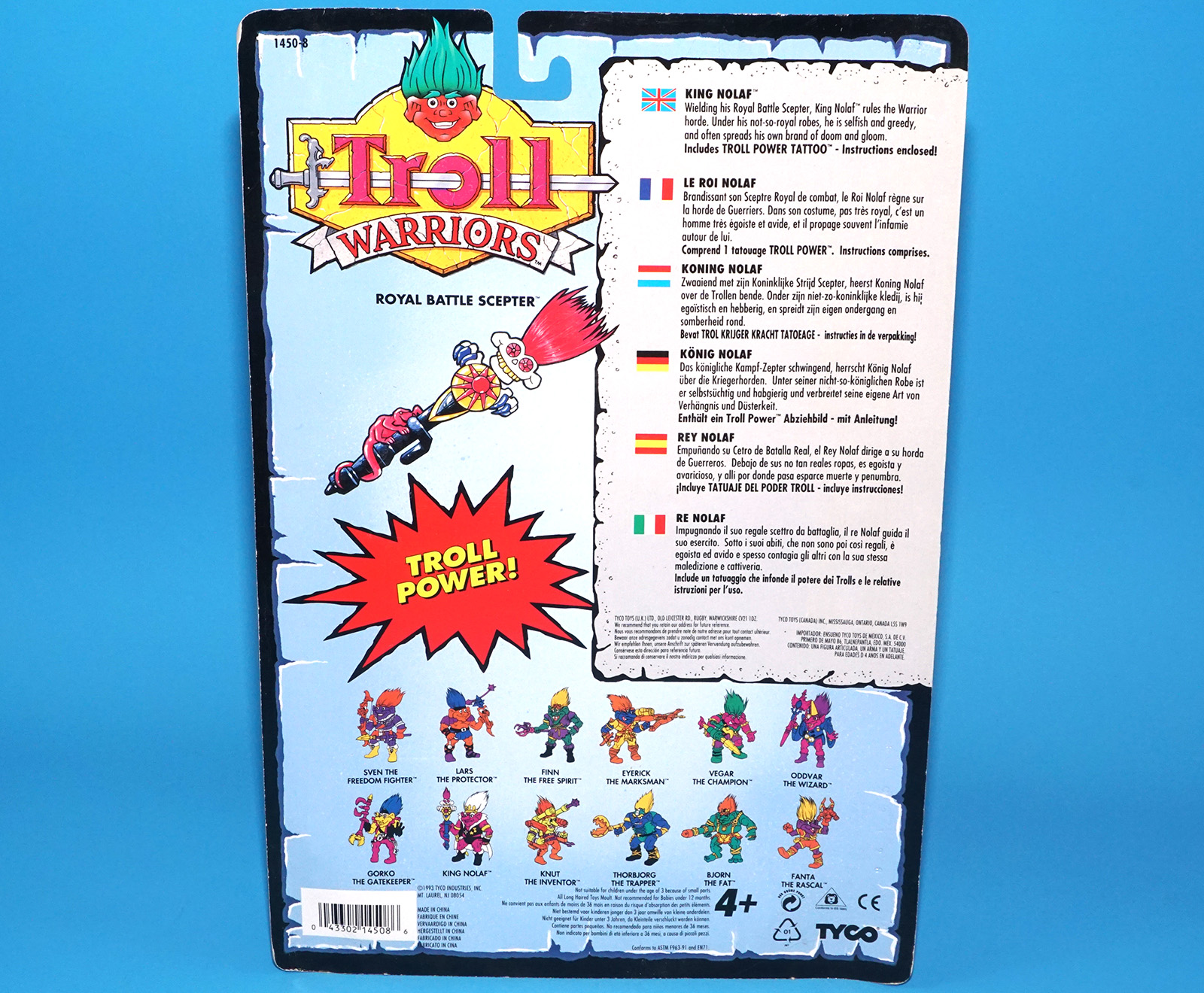 TROLL WARRIORS KING NOLAF MOC MOSC EURO CARD 1993 TYCO - Image 7