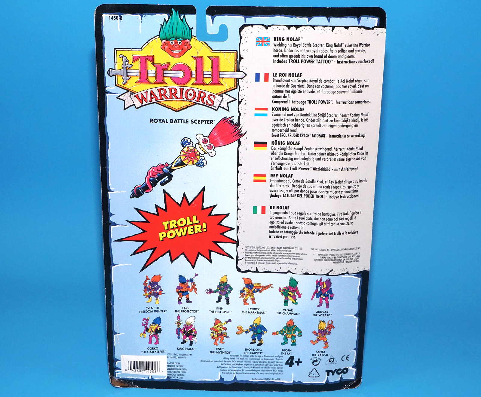 TROLL WARRIORS KING NOLAF MOC MOSC EURO CARD 1993 TYCO - Image 7