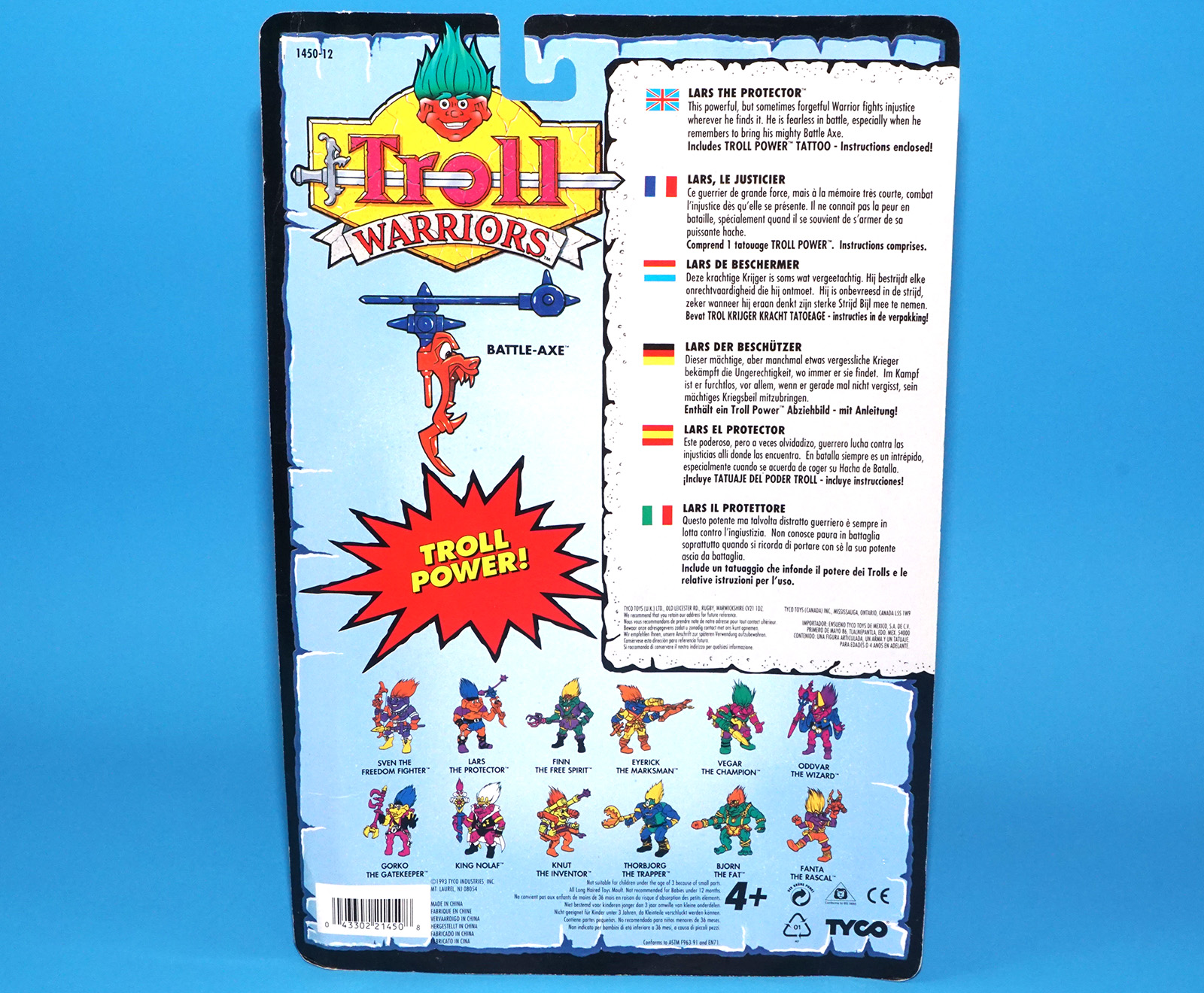 TROLL WARRIORS LARS THE PROTECTOR MOC MOSC EURO CARD 1993 TYCO - Image 6