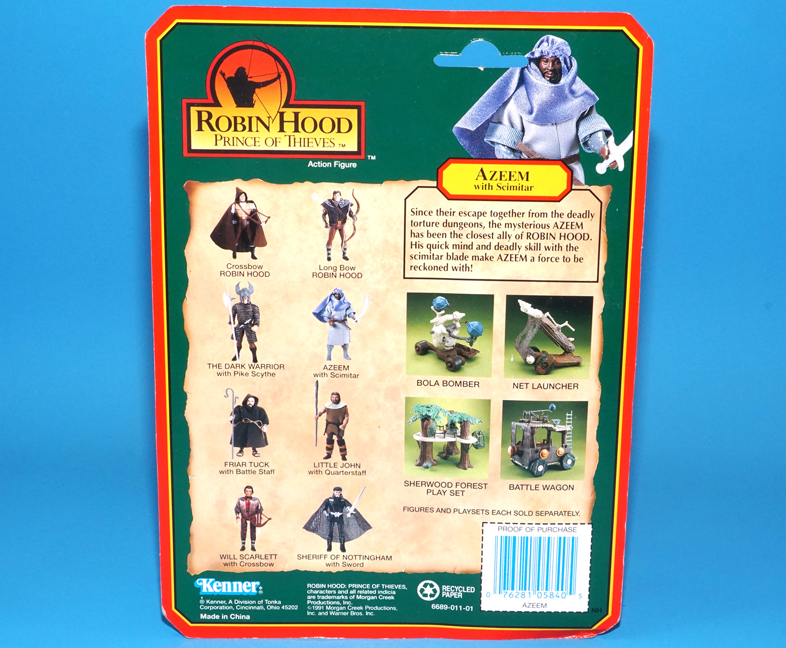 ROBIN HOOD PRINCE OF THIEVES AZEEM MOC MOSC US CARD 1991 KENNER - Image 7