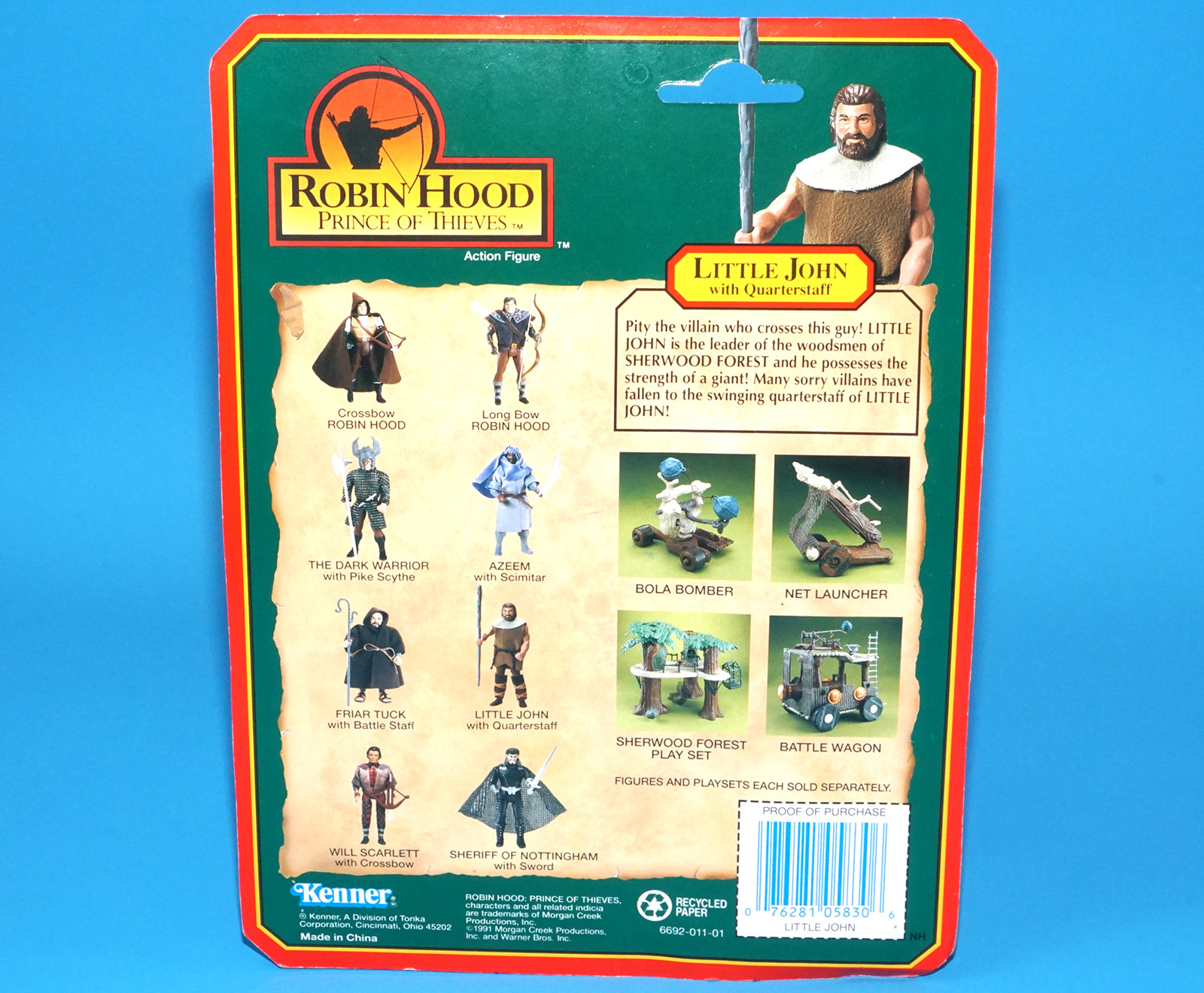 ROBIN HOOD PRINCE OF THIEVES LITTLE JOHN MOC MOSC US CARD 1991 KENNER - Image 9