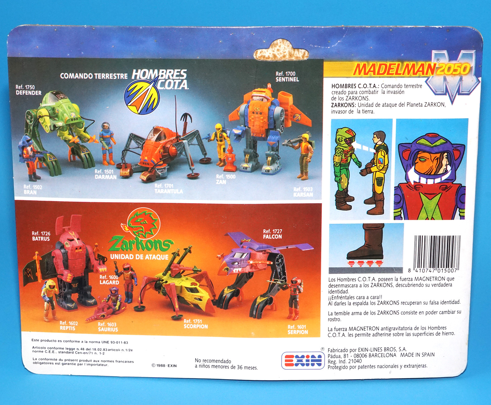 MADELMAN 2050 SERIES 1 ZAN MOC MOSC SPANISH CARD 1988 EXIN SPAIN - Image 8