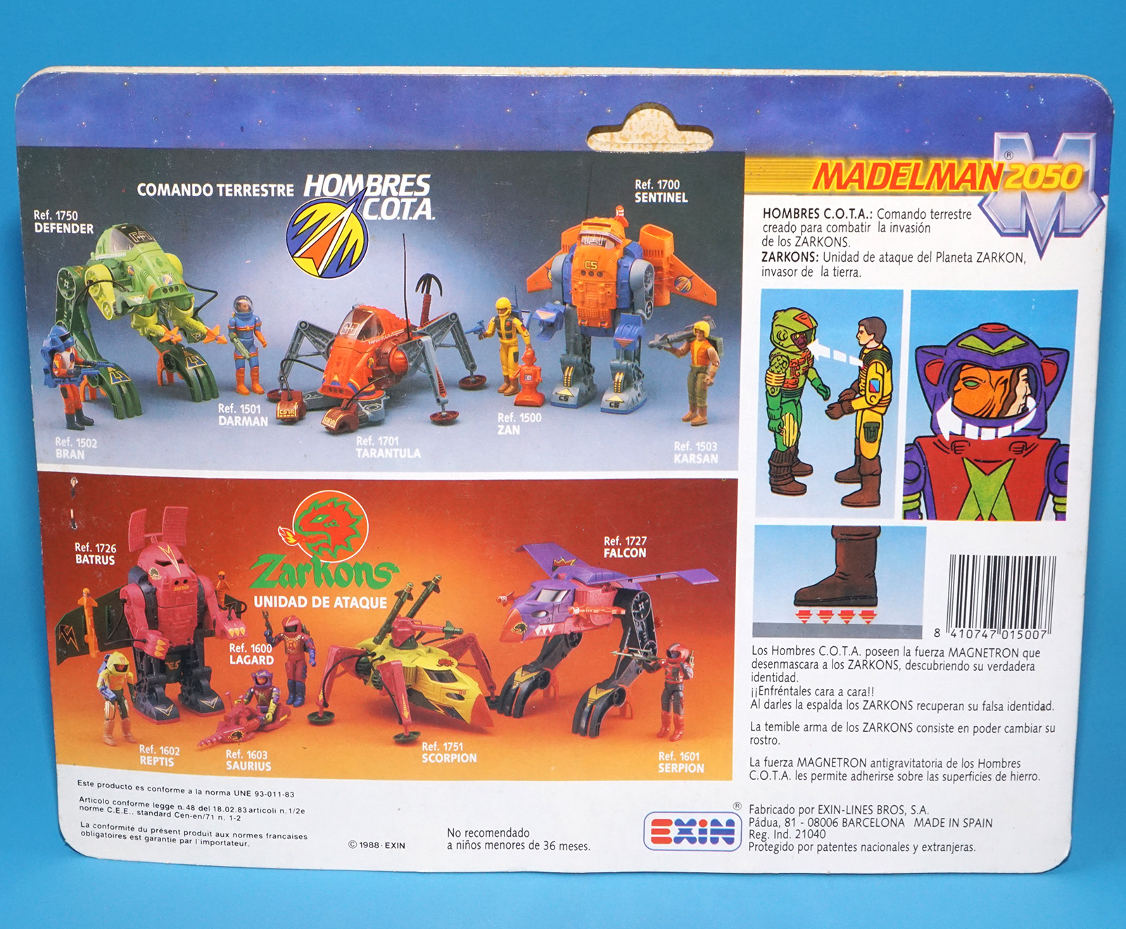 MADELMAN 2050 SERIES 1 ZAN MOC MOSC SPANISH CARD 1988 EXIN SPAIN - Image 8