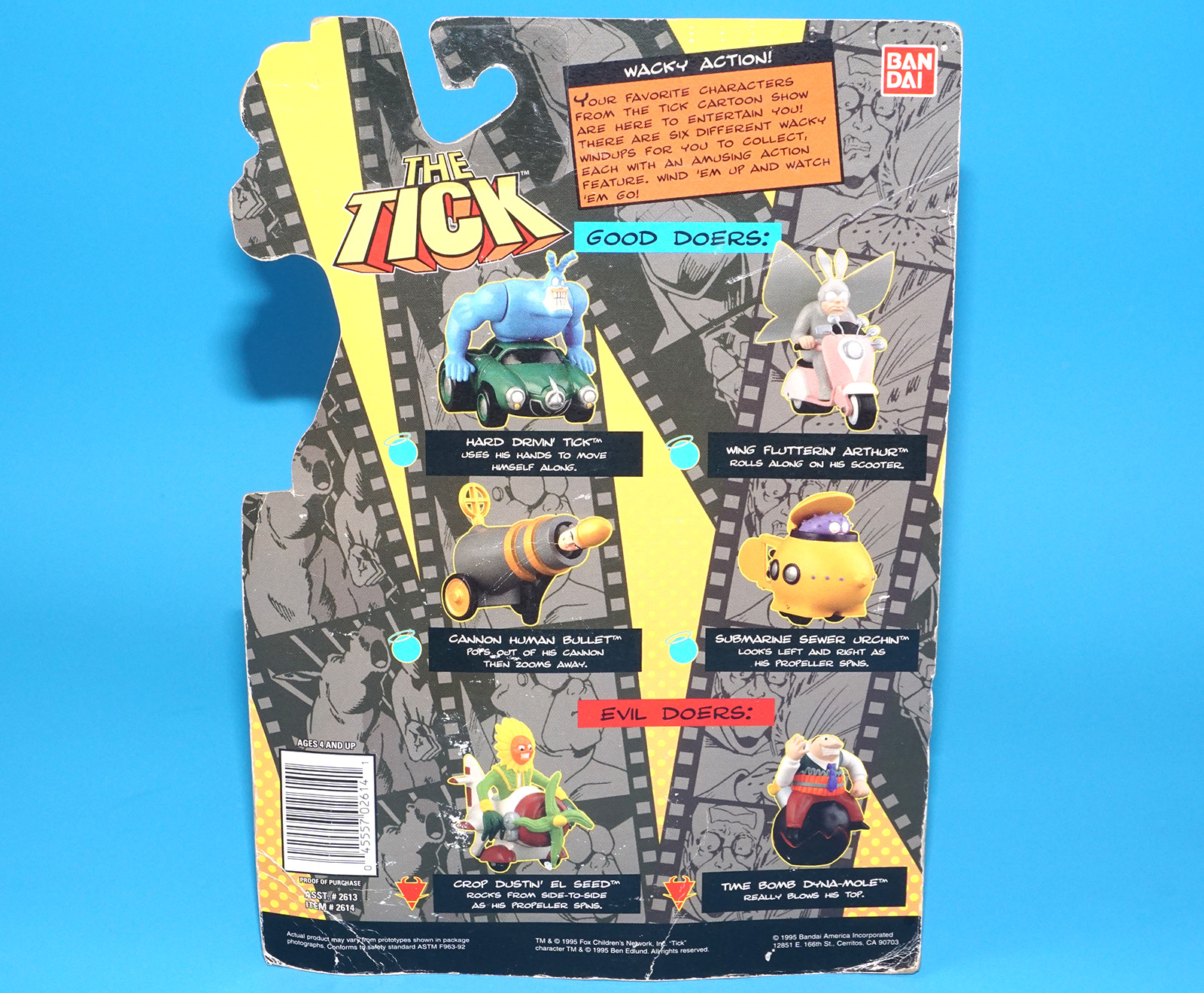 THE TICK WACKY WINDUPS ACTION HARD DRIVIN' TICK MOC MOSC US CARD 1995 BANDAI - Image 7
