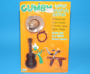 GUMBY COWBOY ADVENTURE COSTUME MOC MOSC US CARD 1965 LAKESIDE TOYS