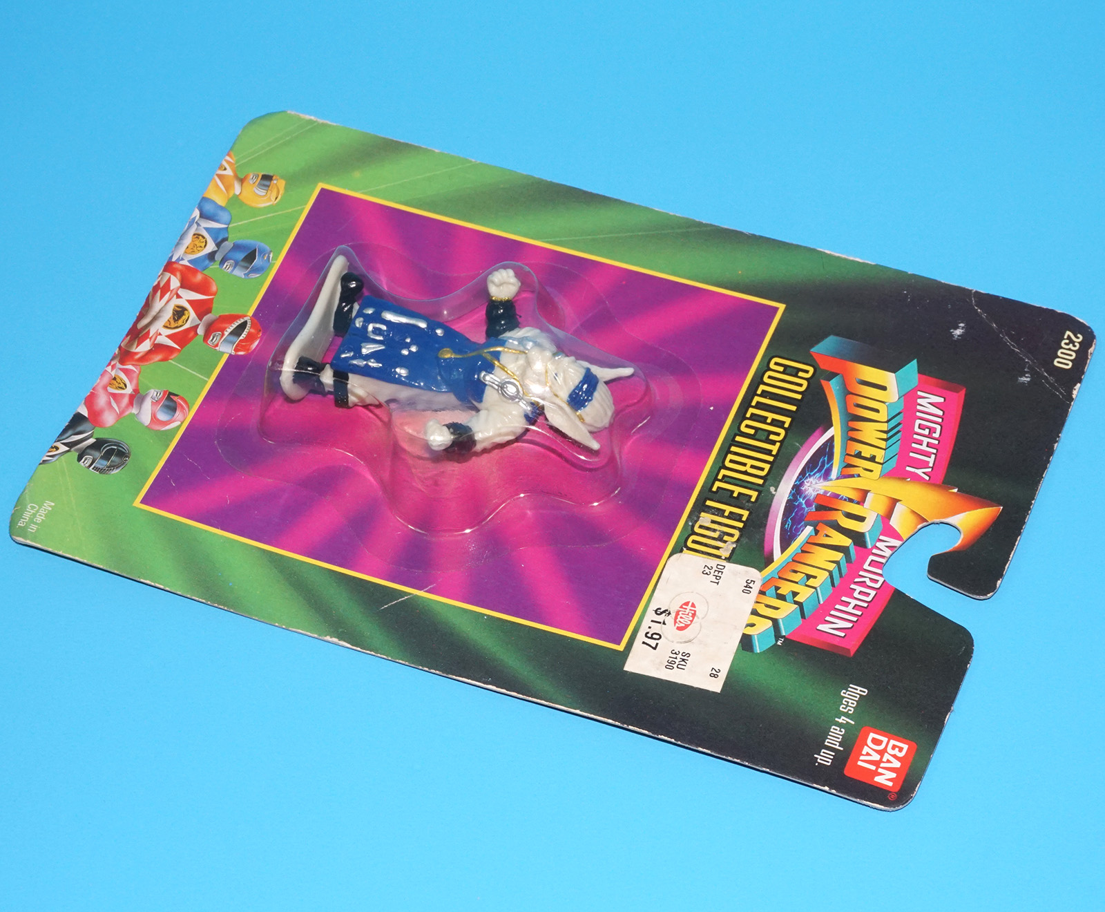 MMPR POWER RANGERS COLLECTIBLE FIGURE SERIES #2 SPACE ALIEN FINSTER MOC MOSC US CARD 1994 BANDAI - Image 4