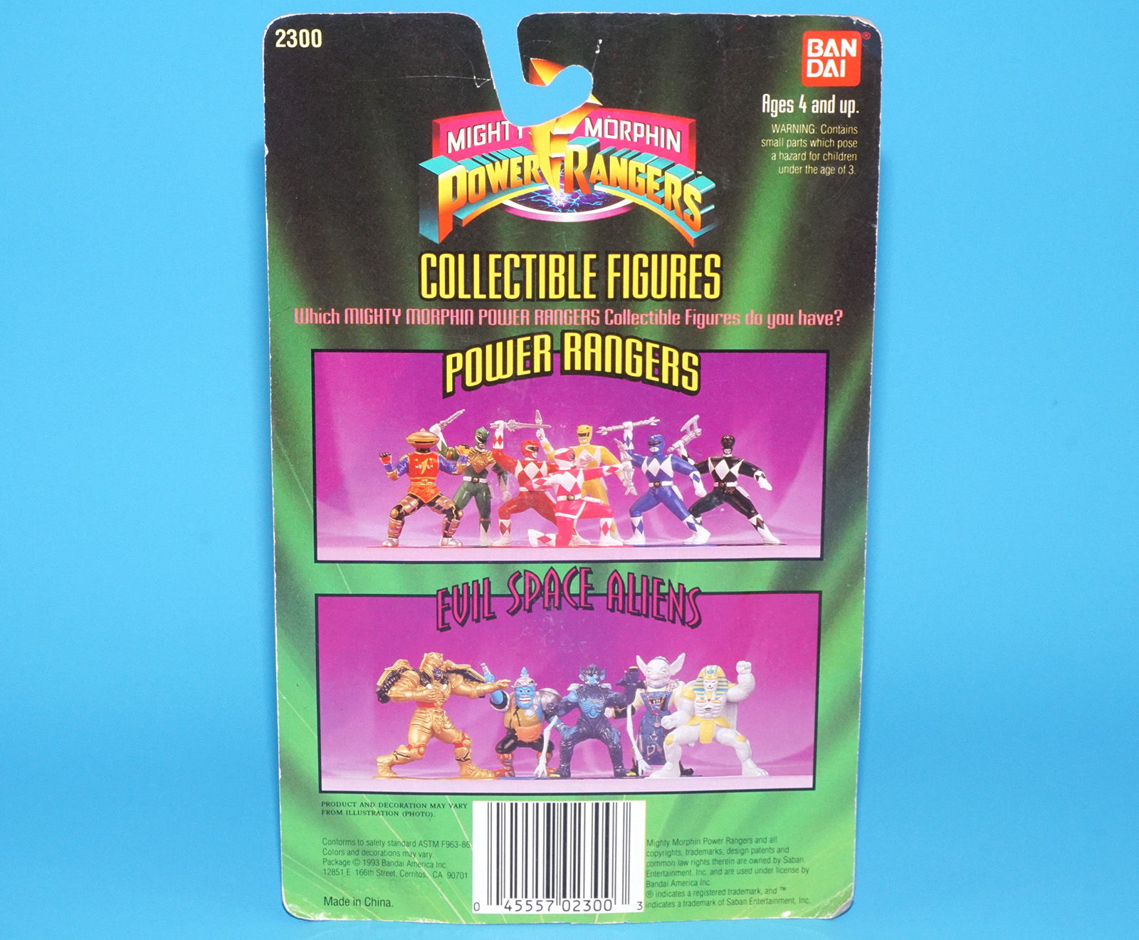 MMPR POWER RANGERS COLLECTIBLE FIGURE SERIES #2 SPACE ALIEN FINSTER MOC MOSC US CARD 1994 BANDAI - Image 5