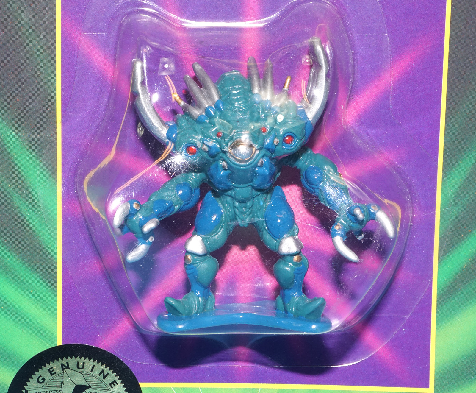 MMPR POWER RANGERS COLLECTIBLE FIGURE SERIES #2 SPACE ALIEN SILVERHORNS MOC MOSC US CARD 1994 BANDAI - Image 2