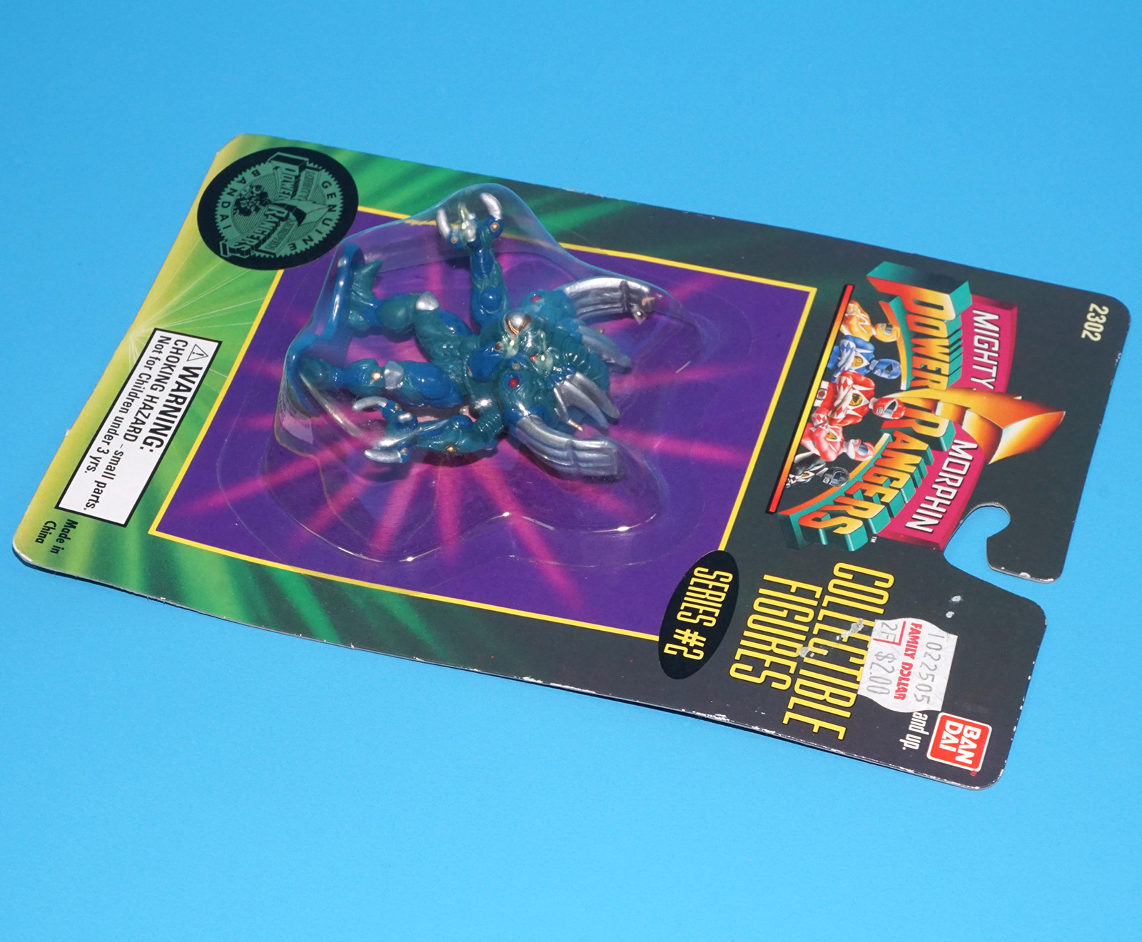 MMPR POWER RANGERS COLLECTIBLE FIGURE SERIES #2 SPACE ALIEN SILVERHORNS MOC MOSC US CARD 1994 BANDAI - Image 4