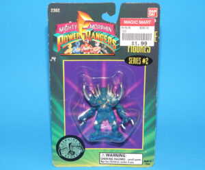 MMPR POWER RANGERS COLLECTIBLE FIGURE SERIES #2 SPACE ALIEN SILVERHORNS MOC MOSC US CARD 1994 BANDAI