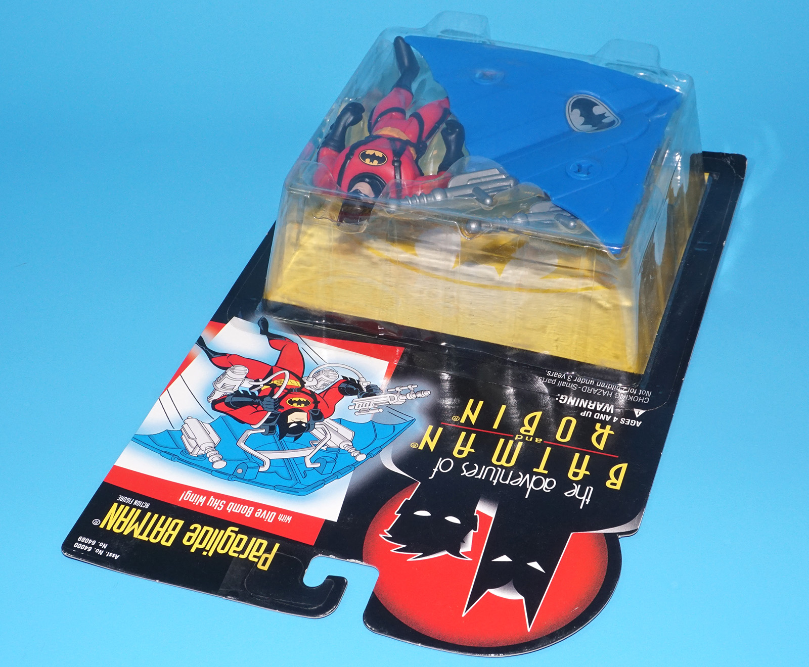 BATMAN & ROBIN ANIMATED ADVENTURES PARAGLIDE BATMAN MOC MOSC US CARD 1995 KENNER - Image 4