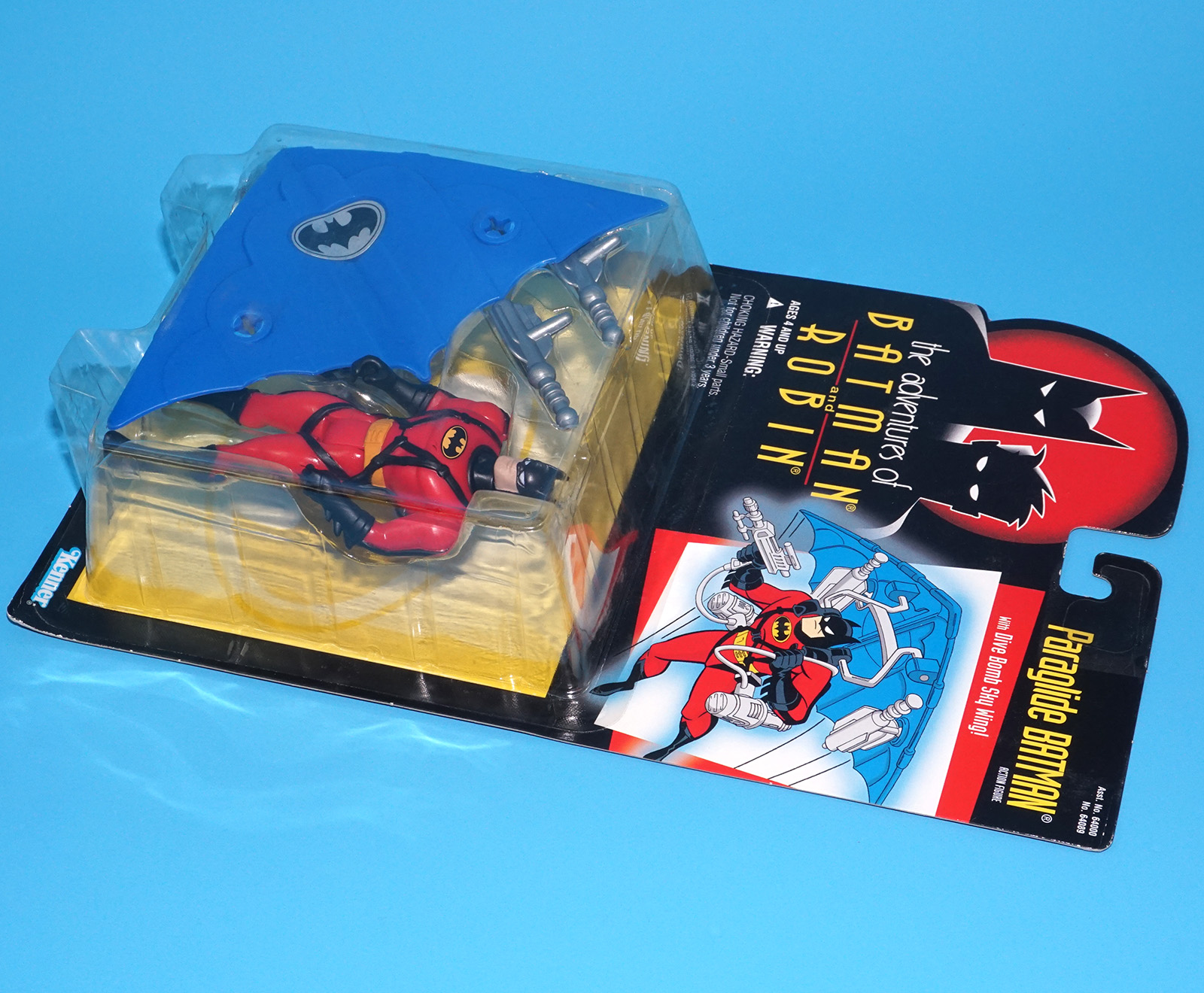 BATMAN & ROBIN ANIMATED ADVENTURES PARAGLIDE BATMAN MOC MOSC US CARD 1995 KENNER - Image 5