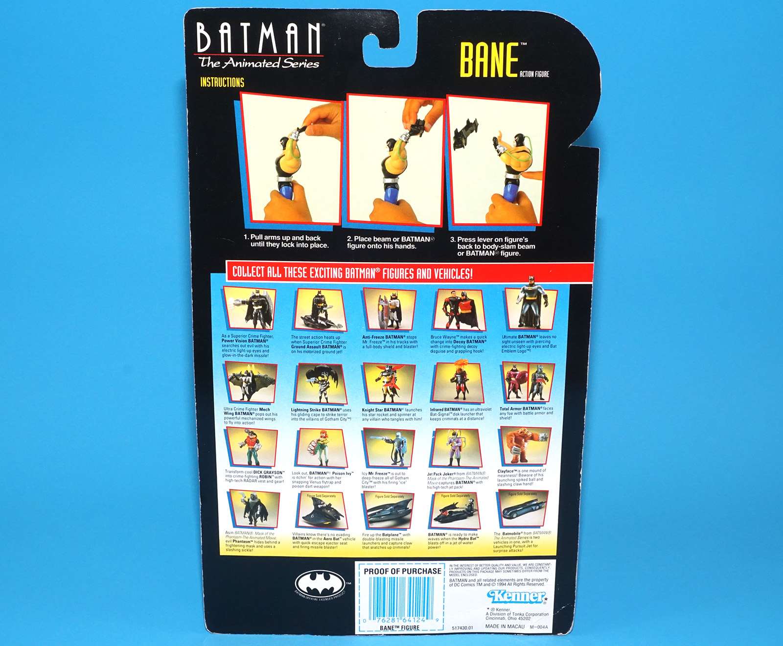 BATMAN ANIMATED SERIES BTAS BANE MOC MOSC US CARD 1993 KENNER - Image 7