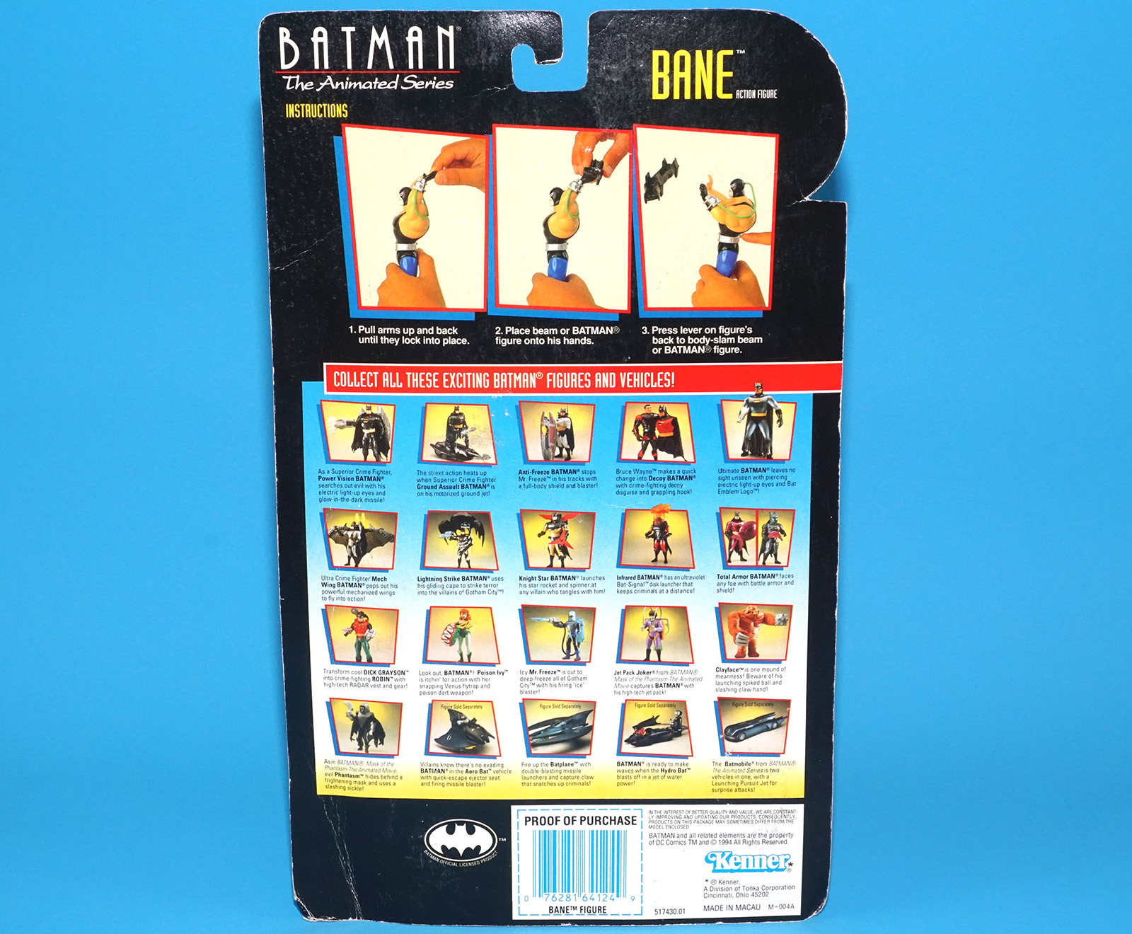 BATMAN ANIMATED SERIES BTAS BANE MOC MOSC US CARD 1993 KENNER - Image 7