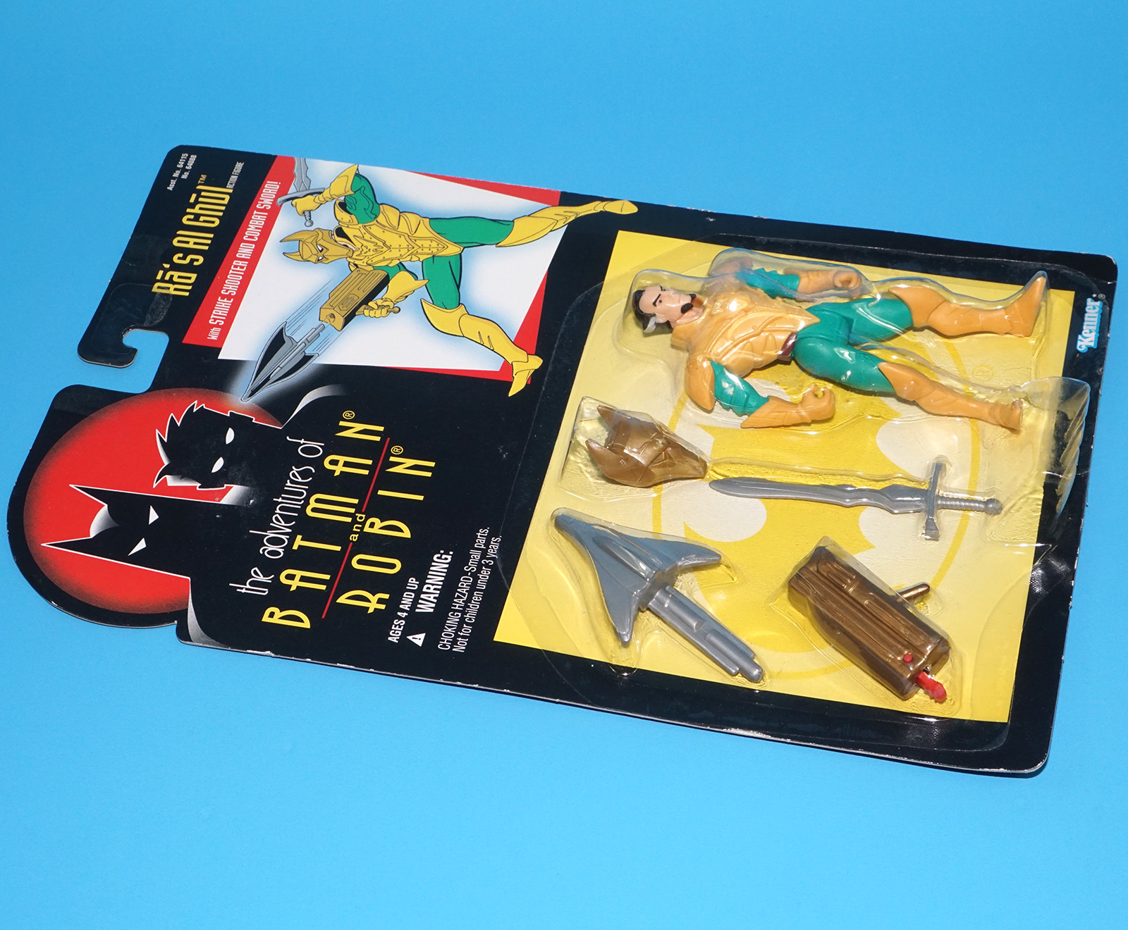 BATMAN & ROBIN ANIMATED ADVENTURES RA'S AL GHUL MOC MOSC US CARD 1995 KENNER - Image 3