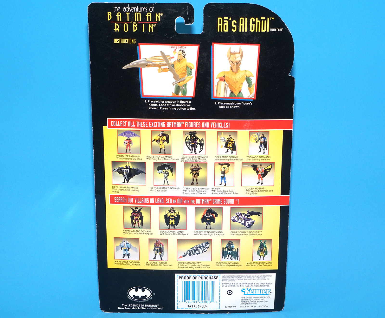 BATMAN & ROBIN ANIMATED ADVENTURES RA'S AL GHUL MOC MOSC US CARD 1995 KENNER - Image 7