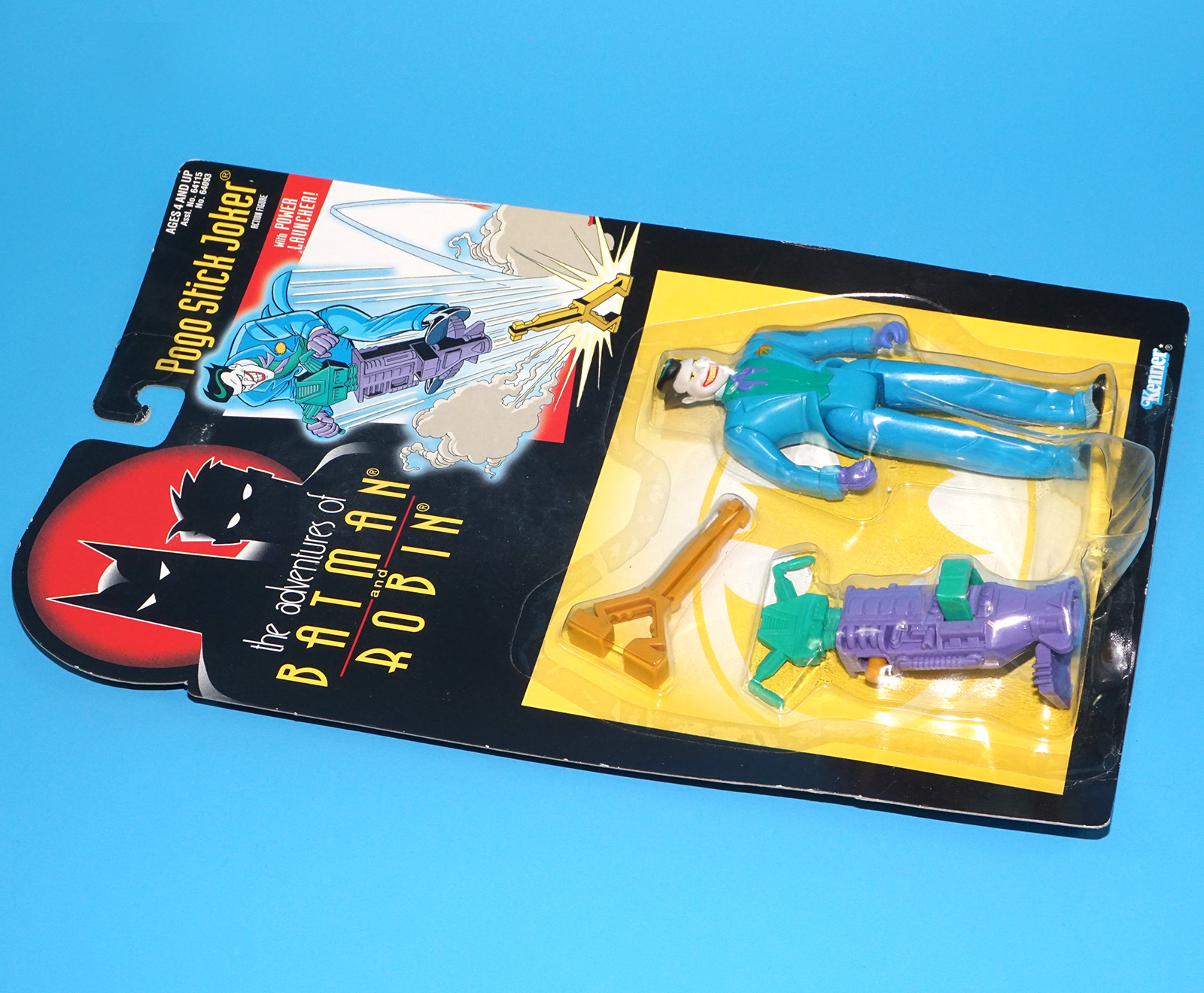 BATMAN & ROBIN ANIMATED ADVENTURES POGO-STICK JOKER MOC MOSC US CARD 1995 KENNER - Image 3