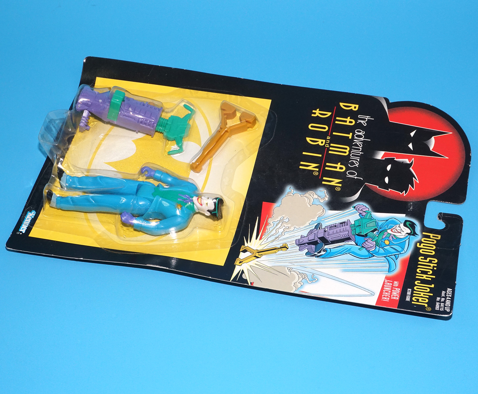 BATMAN & ROBIN ANIMATED ADVENTURES POGO-STICK JOKER MOC MOSC US CARD 1995 KENNER - Image 5