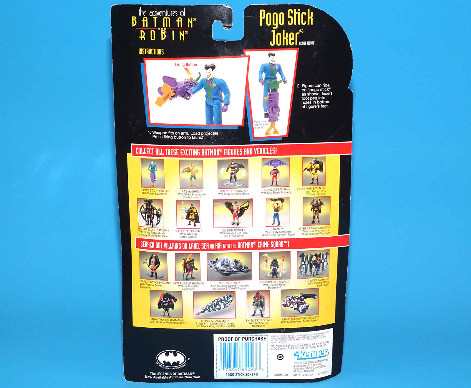 BATMAN & ROBIN ANIMATED ADVENTURES POGO-STICK JOKER MOC MOSC US CARD 1995 KENNER - Image 7